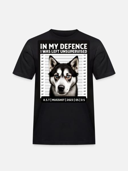 Schlittenhund - Männer Workwear T-Shirt - Schwarz
