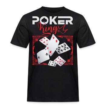 Poker-King, Poker-Spruch, Poker-Champion - Männer Workwear T-Shirt - Schwarz - Vorne - AI Model Male 178 light (178cm)