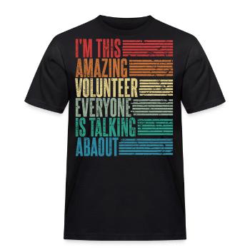 Vintage Volunteer Volunteer Gift Retro - T-shirt Workwear homme - noir - Devant - AI Model Male 178 light (178cm)