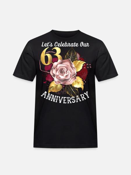 63ste verjaardag, jubileumviering, huwelijksverjaardag - Mannen Workwear T-shirt - zwart