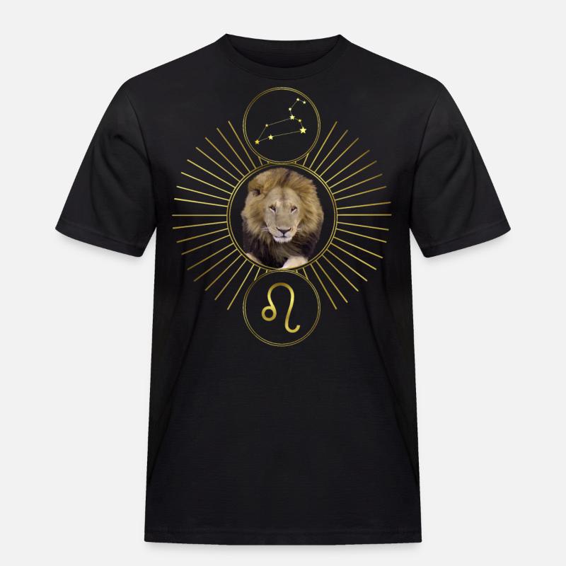 Grafik Löwe Sternzeichen Astrologie Sternbild - Männer Workwear T-Shirt - Schwarz