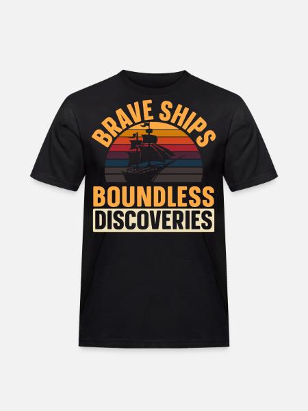 Brave Ships - Limitless Discoveries - Kolum - Men's Workwear T-Shirt - black