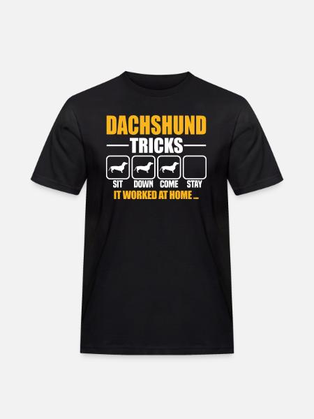 Dachshund Tricks - Men's Workwear T-Shirt - black