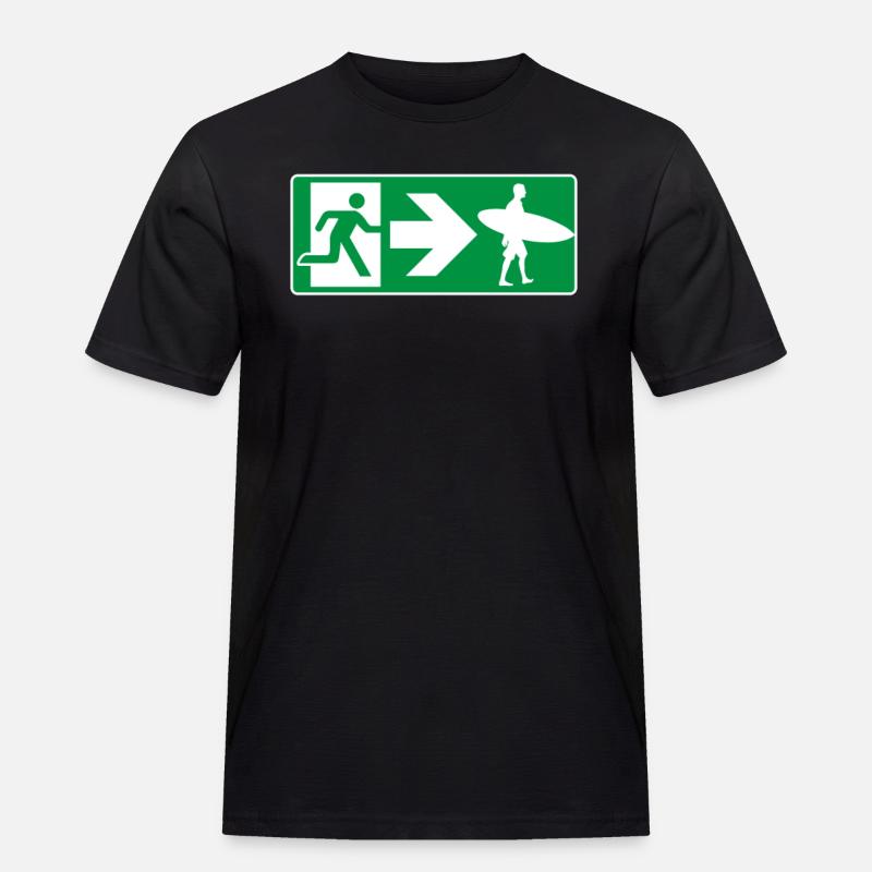 Emergency Exit Surfing Surfer - Men's Workwear T-Shirt - black