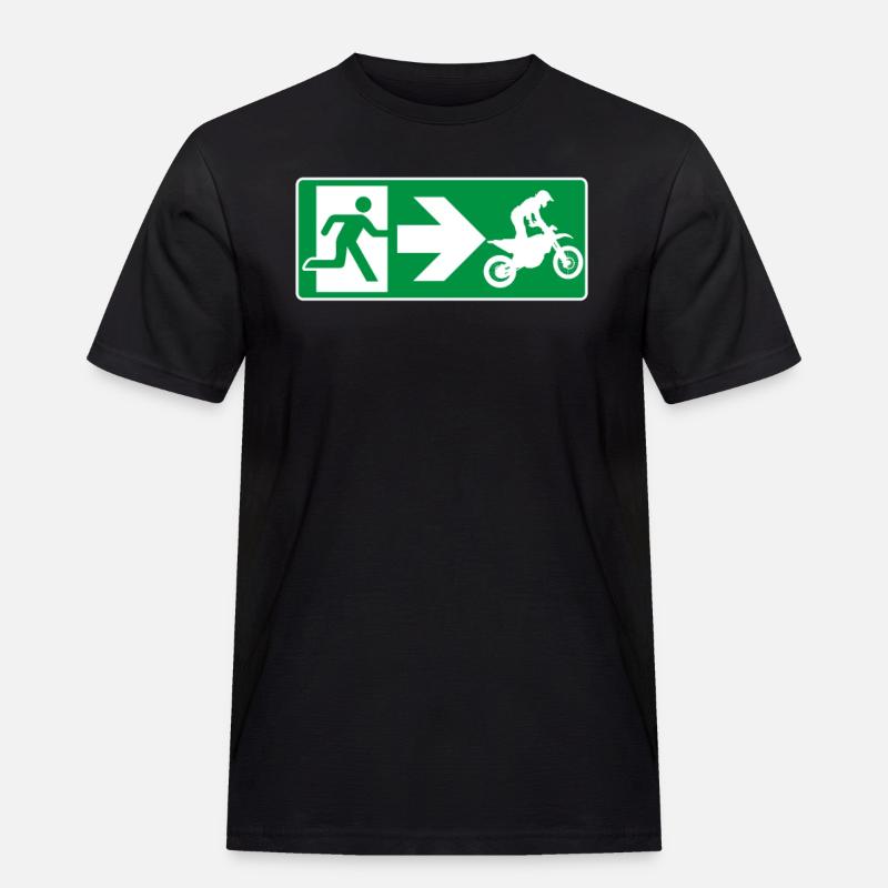 Emergency Exit Motocross MX - Men's Workwear T-Shirt - black
