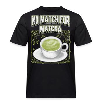 Matcha lustiger Spruch, vintage Matcha Tee - Männer Workwear T-Shirt - Schwarz - Vorne - AI Model Male 178 light (178cm)