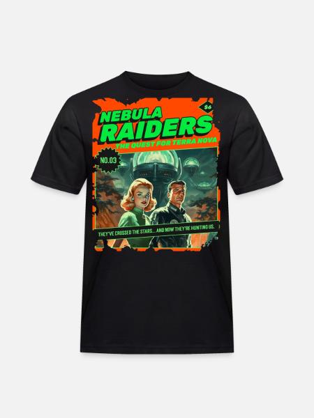 Nebula Raiders, 50-luku, 1950-luvun sarjakuva, avaruus - Miesten Workwear t-paita - musta