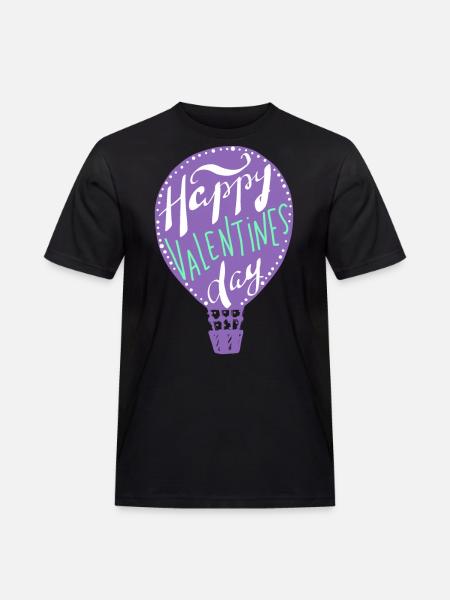 Joyeuse Saint-Valentin, montgolfière, dire - T-shirt Workwear homme - noir