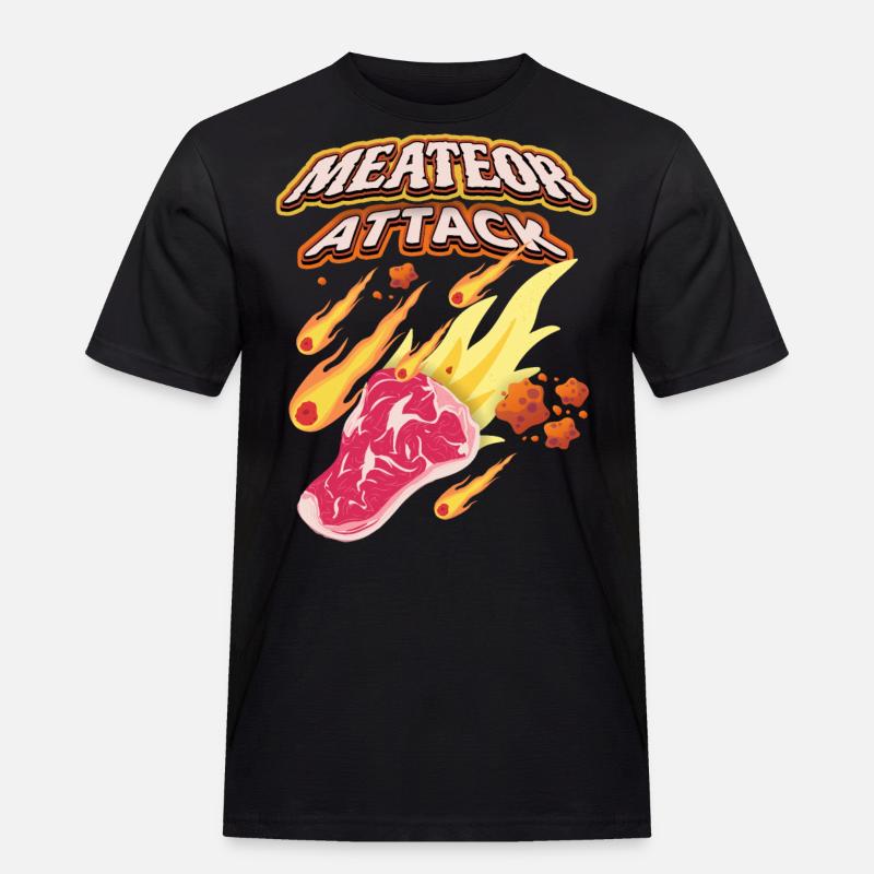 Steak, Fleisch, lustiger Spruch - Männer Workwear T-Shirt - Schwarz