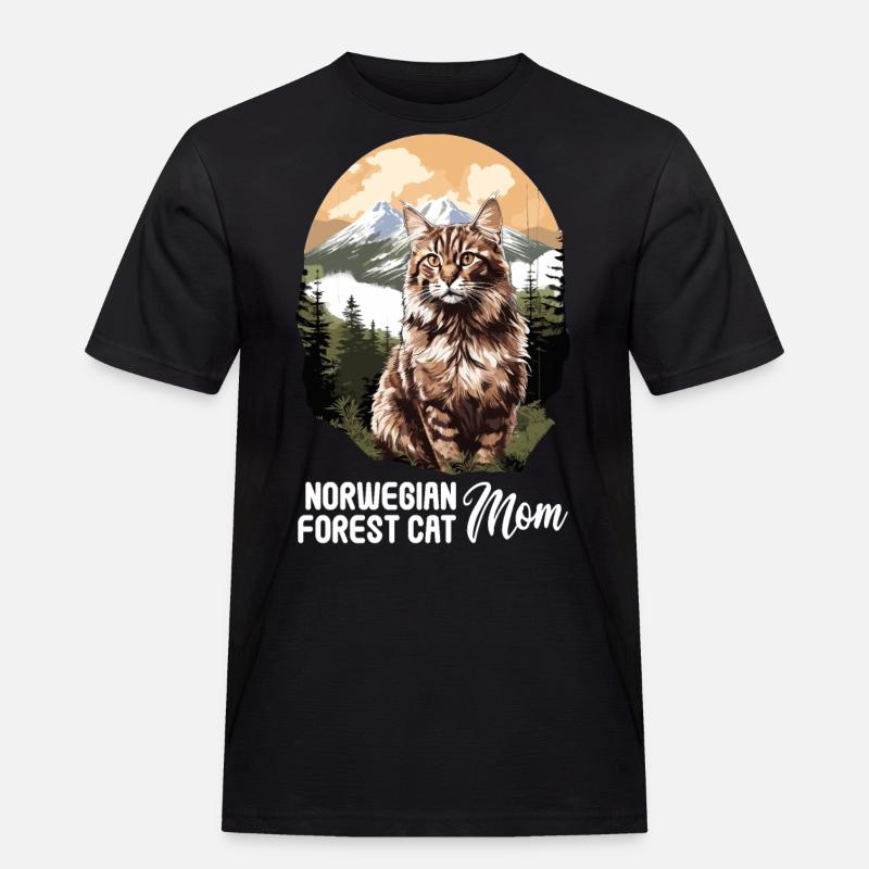 Norwegian Forest Cat - Männer Workwear T-Shirt - Schwarz
