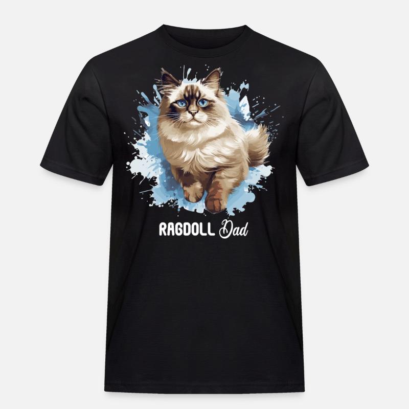 Ragdoll - Männer Workwear T-Shirt - Schwarz
