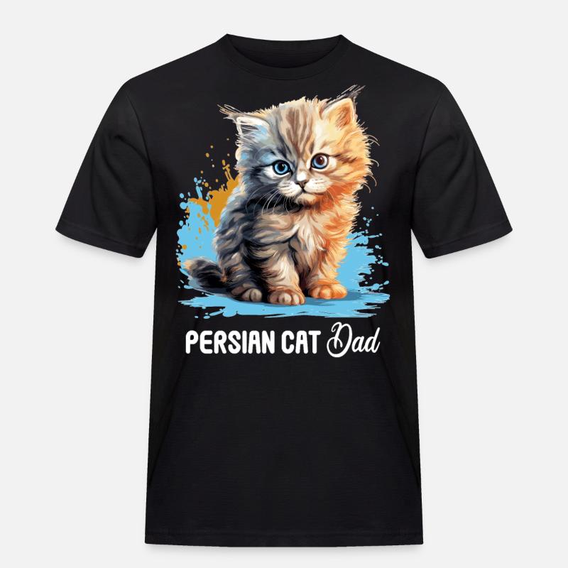 Persian Cat Perser Katze - Männer Workwear T-Shirt - Schwarz
