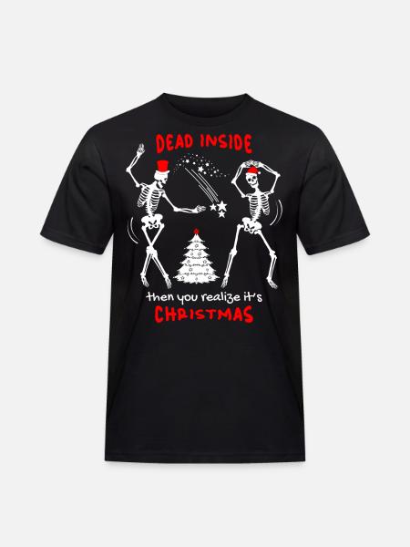Christmas Funny Skeleton, Skull, Saying - Men's Workwear T-Shirt - black