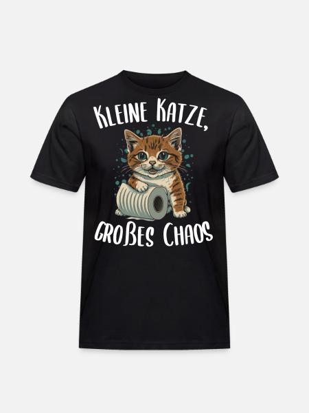 Kätzchen und das Papierrollen-Abenteuer - Männer Workwear T-Shirt - Schwarz