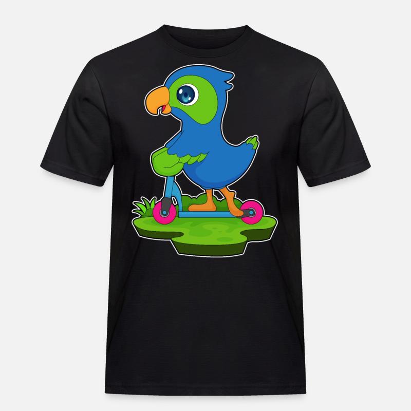 Papagei Roller - Männer Workwear T-Shirt - Schwarz