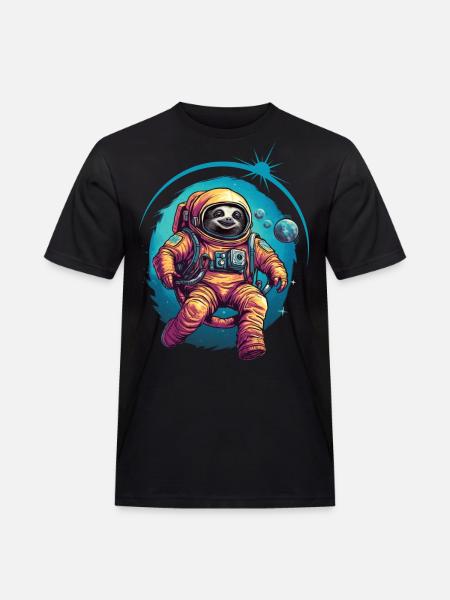 Sloth Astronaut Space Space Gift - Men's Workwear T-Shirt - black