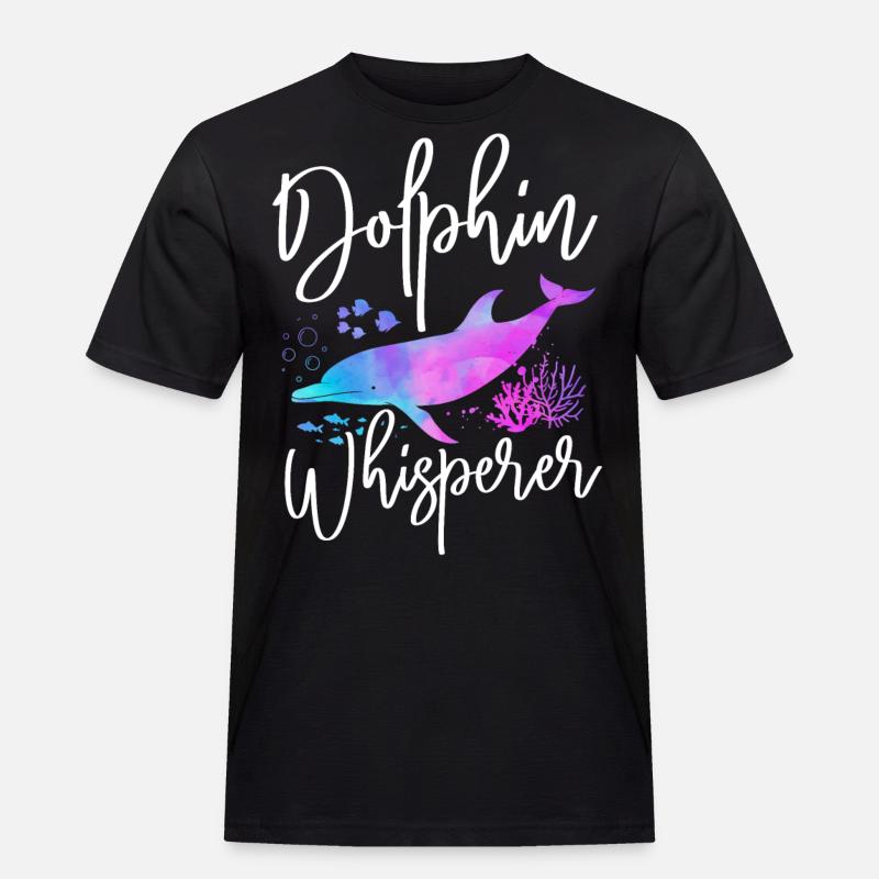 Dolphin Dolphin Whisperer - Männer Workwear T-Shirt - Schwarz