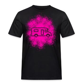 Camping-car semi-intégré Semi-intégré - T-shirt Workwear homme - noir - Devant - AI Model Male 178 light (178cm)