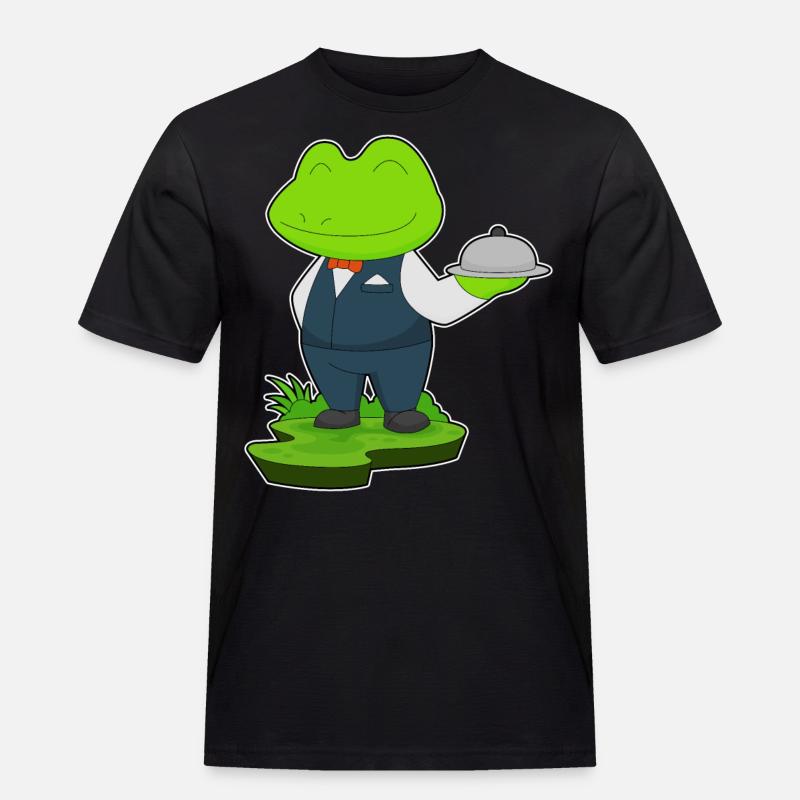 Frosch Kellner Servierplatte - Männer Workwear T-Shirt - Schwarz
