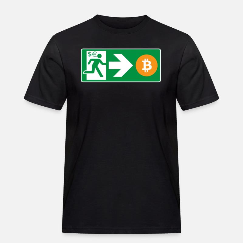 Emergency Exit Bitcoin Bitcoiner - Men's Workwear T-Shirt - black
