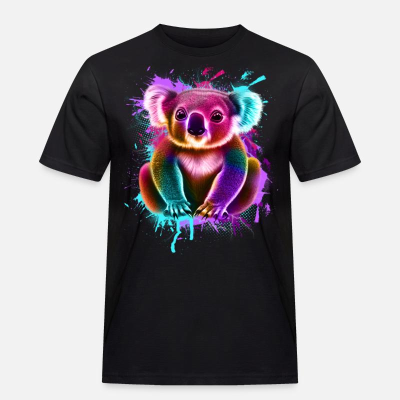 Koala Graffiti Bunt - Männer Workwear T-Shirt - Schwarz