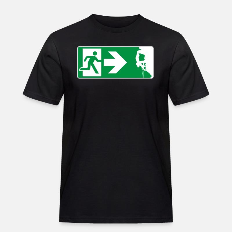 Notausgang Klettern Kletterer - Männer Workwear T-Shirt - Schwarz