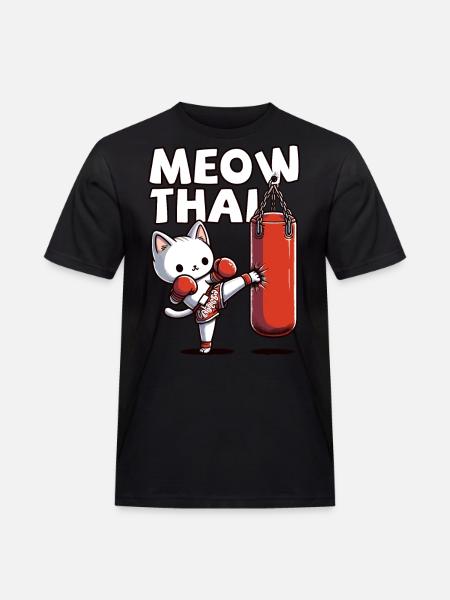 Muay Thai Boxing, Thai Boxing Kickboxing Meow Thai - Men's Workwear T-Shirt - black