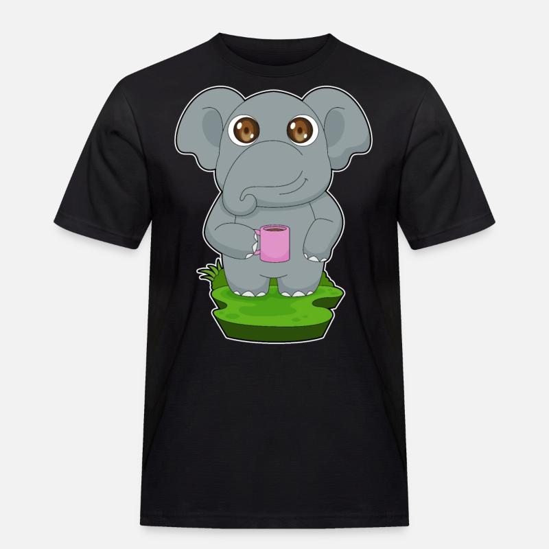 Elephant Coffee Mug - Men's Workwear T-Shirt - black