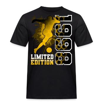 1998 Geburtsjahr Geburtstag Fußball - Männer Workwear T-Shirt - Schwarz - Vorne - AI Model Male 178 light (178cm)