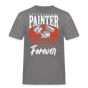 House Painter Decorator Painter - Men's Workwear T-Shirt - grey - Front - AI Model Male 185 dark (185cm)