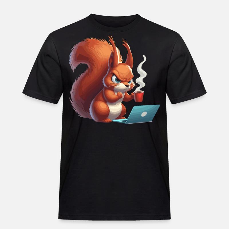 Eichhörnchen Arbeit - Männer Workwear T-Shirt - Schwarz
