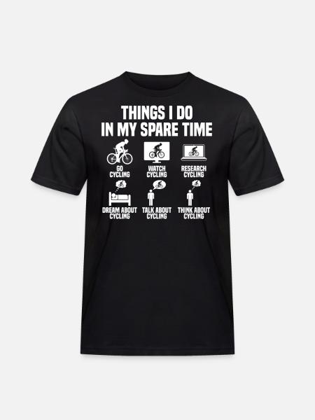 Ting jeg laver i min fritid Cykel - Herre Workwear T-Shirt - sort