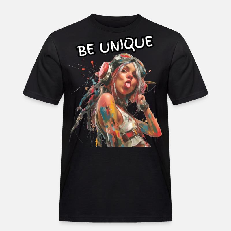 BE UNIQUE. Selbsttreue, Selbstbewusst, Individual, - Männer Workwear T-Shirt - Schwarz