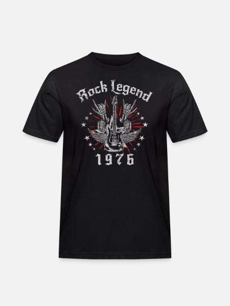 1976 Birthday Rock Legends Guitar - Men's Workwear T-Shirt - black