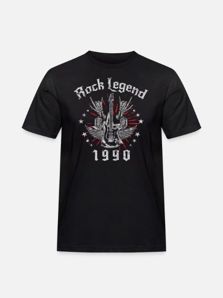 1990 Birthday Rock Legends Guitar - Men's Workwear T-Shirt - black