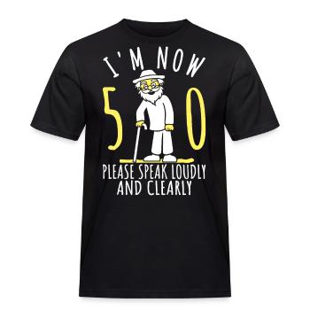 50 års fødselsdag 50 50 Jeg er 50 Nu er jeg 50 - Herre Workwear T-Shirt - sort - Foran - AI Model Male 178 light (178cm)
