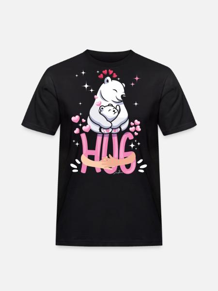 Funny - Cuddle Funny Bear - Men's Workwear T-Shirt - black