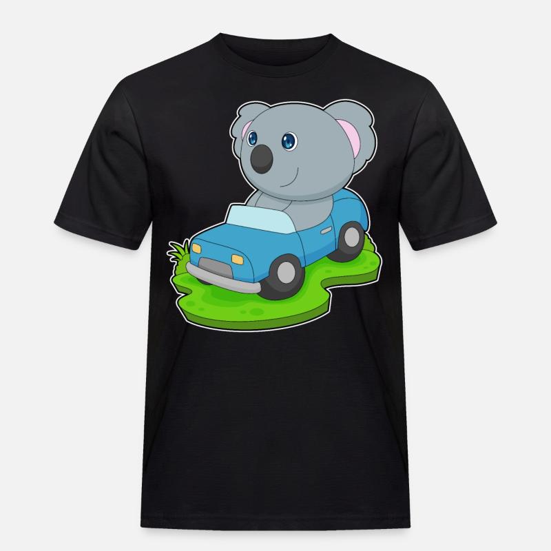 Koala Auto - Männer Workwear T-Shirt - Schwarz