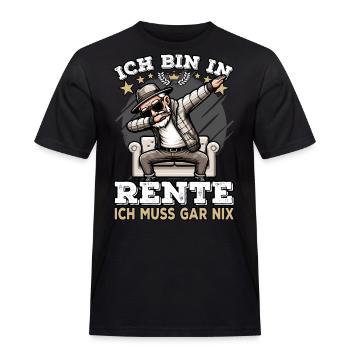 ich bin in Rente ich muss gar nix Rente Ruhestand - Männer Workwear T-Shirt - Schwarz - Vorne - AI Model Male 178 light (178cm)