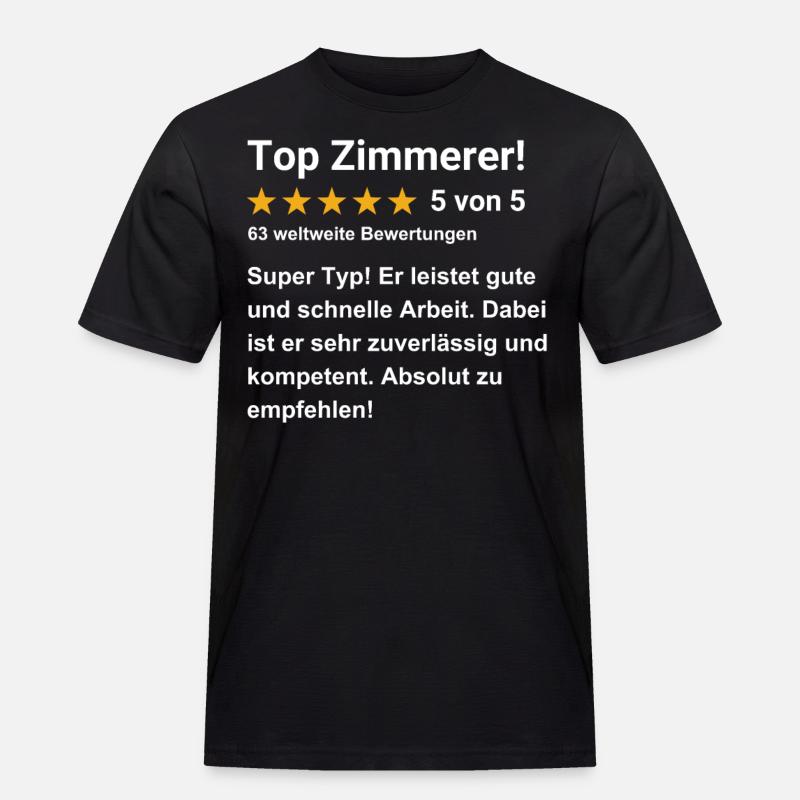 Top Zimmerer - Männer Workwear T-Shirt - Schwarz
