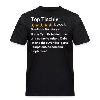 Top Tischler - Männer Workwear T-Shirt - Schwarz - Vorne - AI Model Male 178 light (178cm)