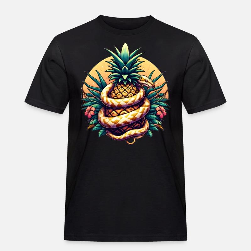 Python autour de l’ananas - T-shirt Workwear homme - noir