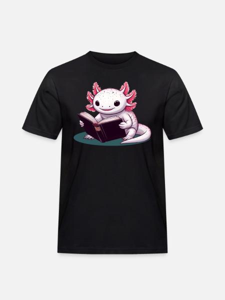 Reading Axolotl - Men's Workwear T-Shirt - black