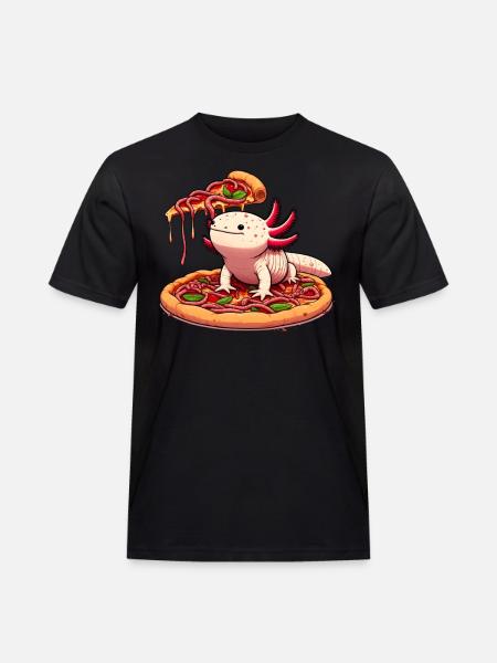 Pizza Party for Axolotl - Men's Workwear T-Shirt - black