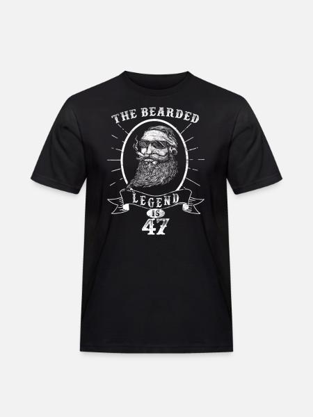 The bearded Legend is 47 - Men's Workwear T-Shirt - black