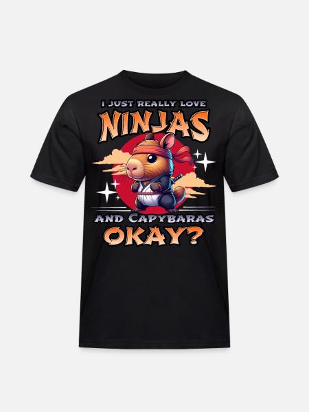 Capybara Ninja - Men's Workwear T-Shirt - black