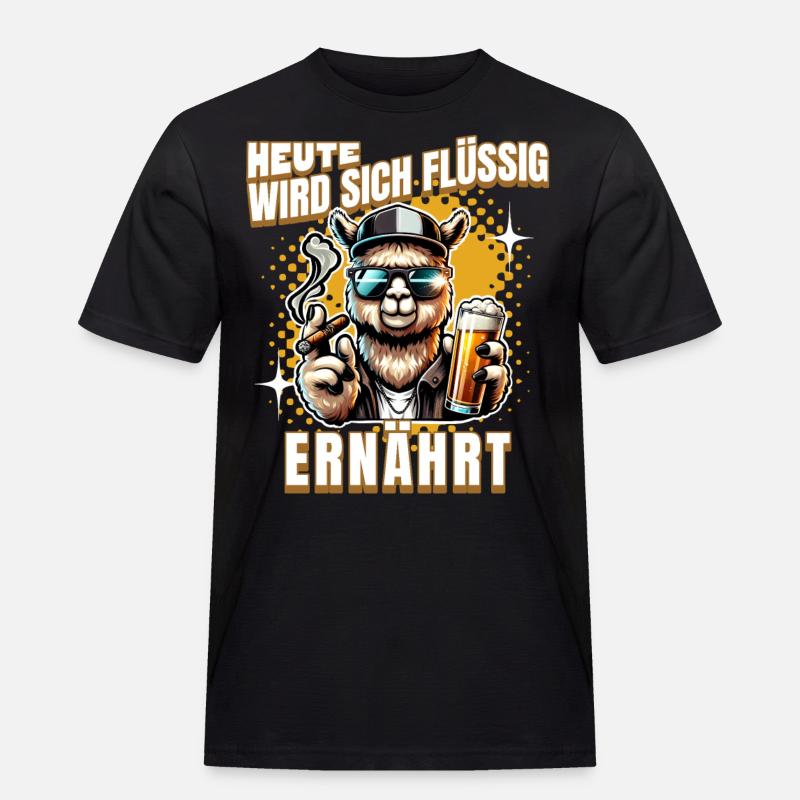 Heute Wird Sich Flüssig Ernährt - Männer Workwear T-Shirt - Schwarz