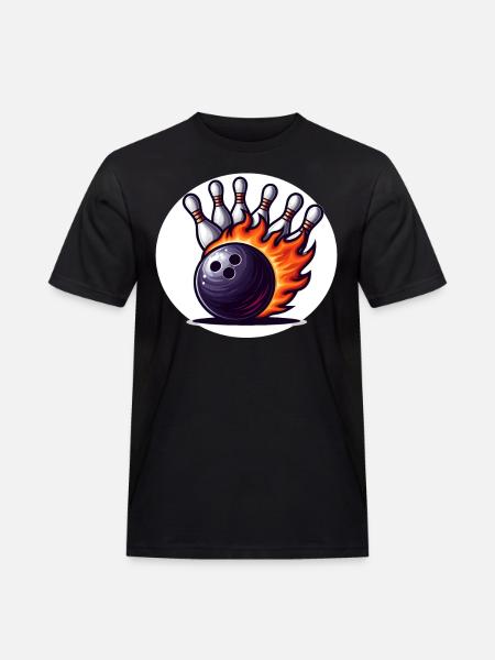 Burning bowling ball - Men's Workwear T-Shirt - black