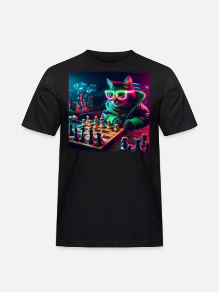 Chat du club d’échecs - T-shirt Workwear homme - noir