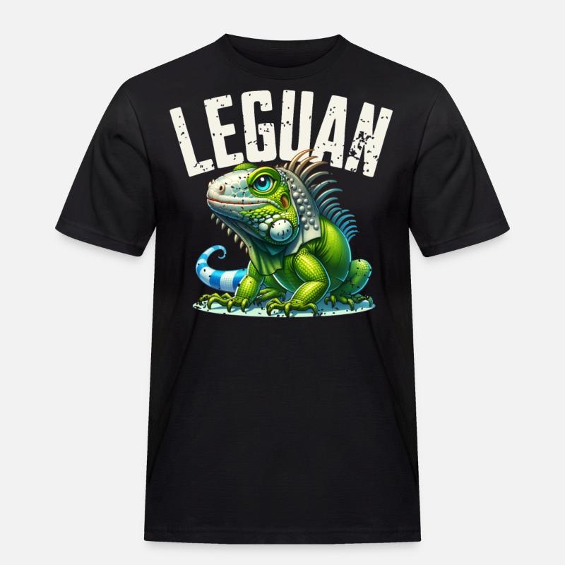 Leguan - Männer Workwear T-Shirt - Schwarz